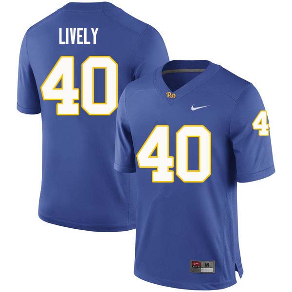 Men #40 Colton Lively Pittsburgh Panthers College Football Jerseys Sale-Royal